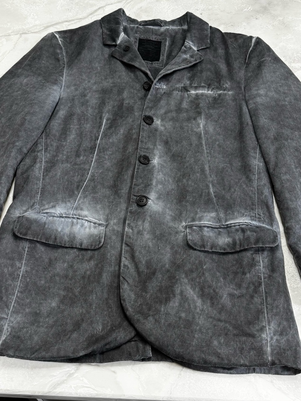 AllSaints Men's Charcoal Washed Shirt Jacket